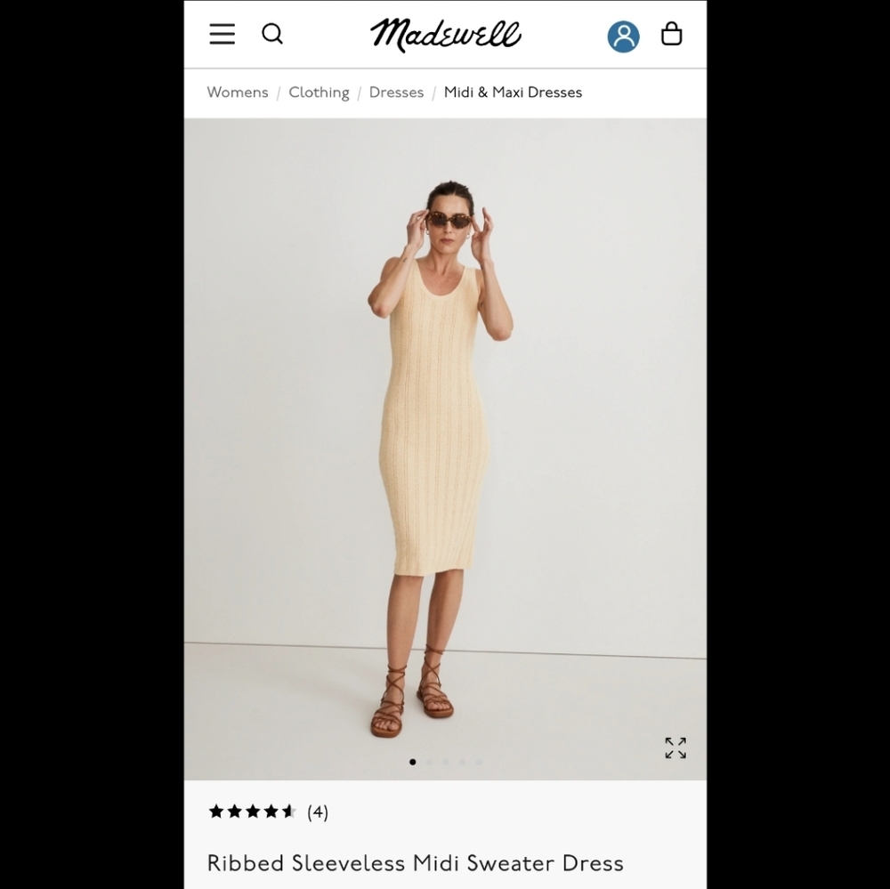 Madewell ribbed summer sweater dress XL
